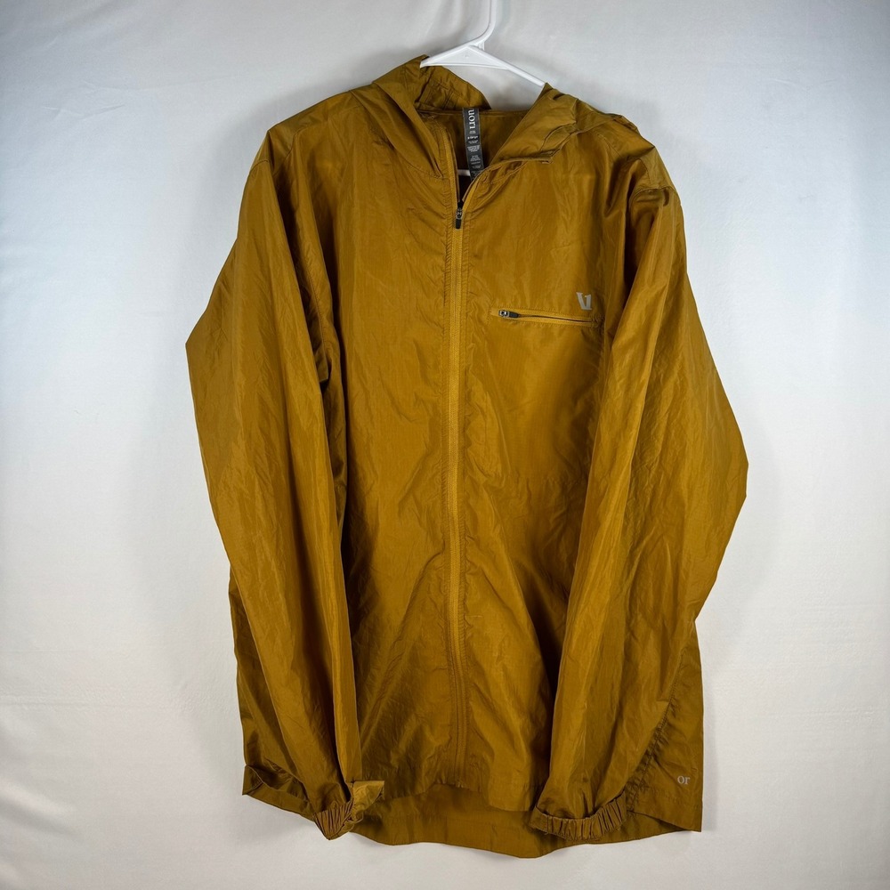 Vuori Outdoor Trainer Shell Jacket Mustard Yellow Ripstop Windbreaker XL V523